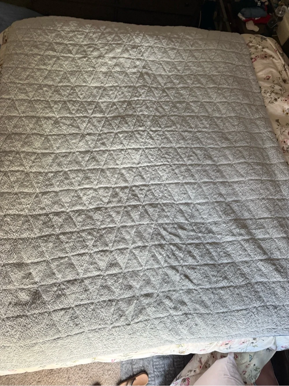 UGG Quilted Throw Blanket in Steel Blue